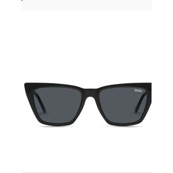 Quay Australia Call The Shots Polarized Cat-Eye Sunglasses- Black/Smoke Polar main image 8